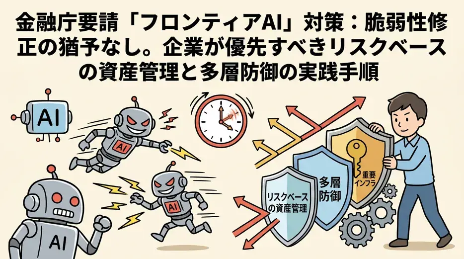 フロンティアAIで「パッチまでの猶予」が消える？金融庁の要請9項目と他省庁の対策から導く優先順位