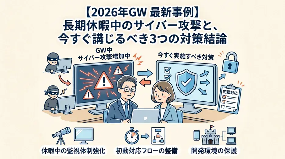 【2026年GW】休暇中に何が起きた？サイバー攻撃の最新事例と企業が取るべき3つの対策